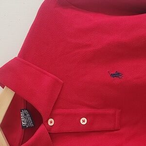 Red Polo Shirt with Embroidered Logo Medium